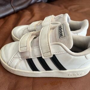 Adidas Kids Cream and Black Sneakers